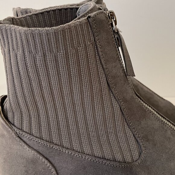 AK Anne Klein IFLEX Gray Sock Knit Zip Ankle Boots Wedge Heels Women's Size 11M - Picture 8 of 16